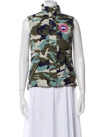 Pre-owned Canada Goose Camouflage Print Down Jacket In Gray