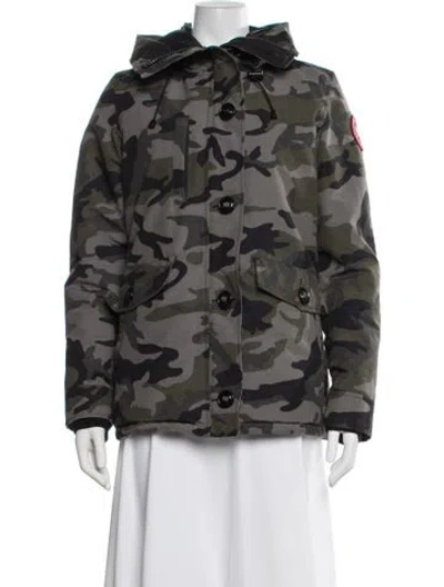 Pre-owned Canada Goose Camouflage Print Down Jacket In Gray