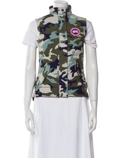 Pre-owned Canada Goose Camouflage Print Down Jacket In Green
