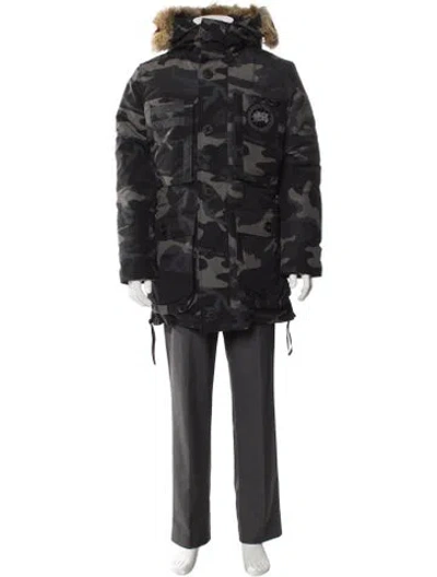 Pre-owned Canada Goose Camouflage Print Parka In Black