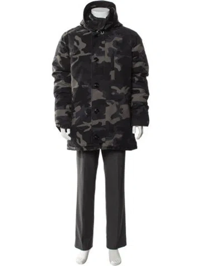 Pre-owned Canada Goose Camouflage Print Parka In Black