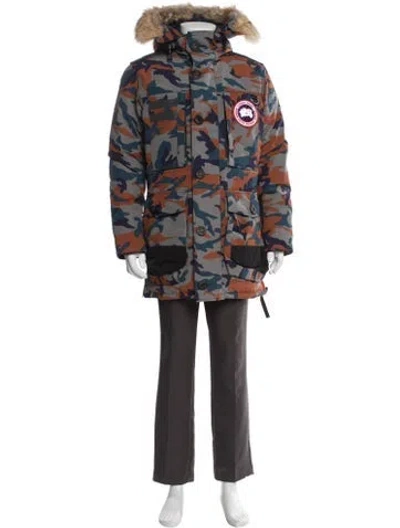 Pre-owned Canada Goose Camouflage Print Parka In Brown