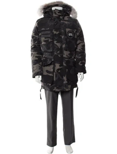 Pre-owned Canada Goose Camouflage Print Parka In Gray