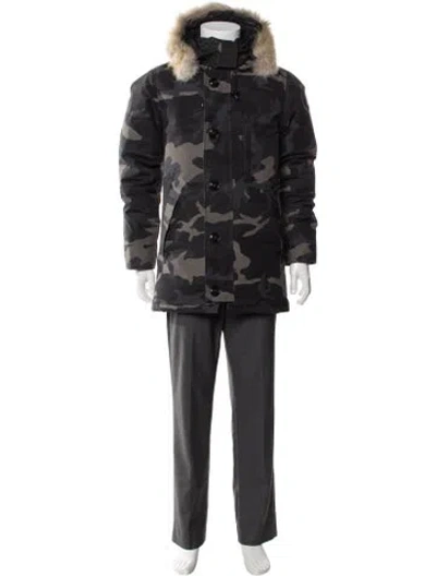 Pre-owned Canada Goose Camouflage Print Parka In Gray