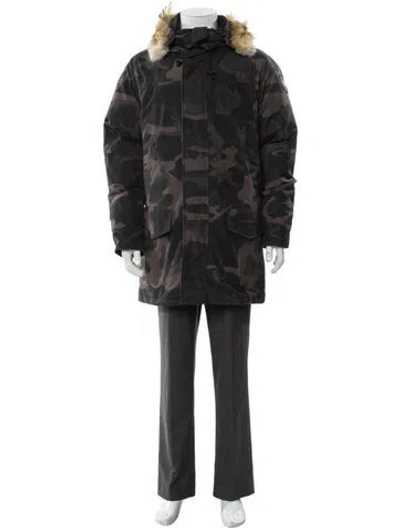 Pre-owned Canada Goose Camouflage Print Parka In Gray