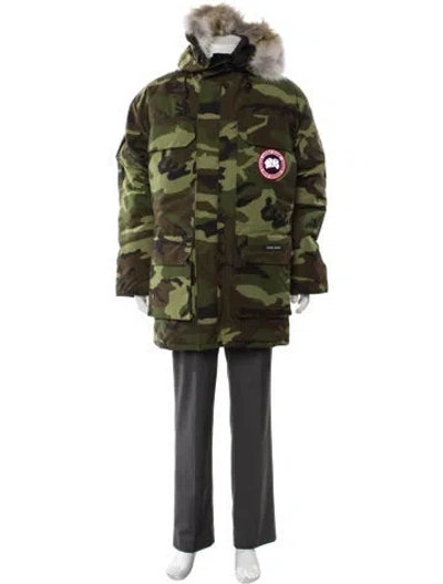 Pre-owned Canada Goose Camouflage Print Parka In Green