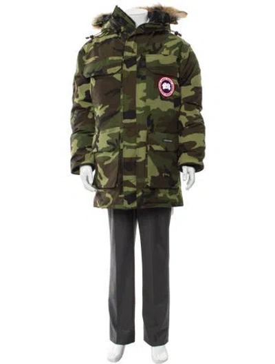 Pre-owned Canada Goose Camouflage Print Parka In Green