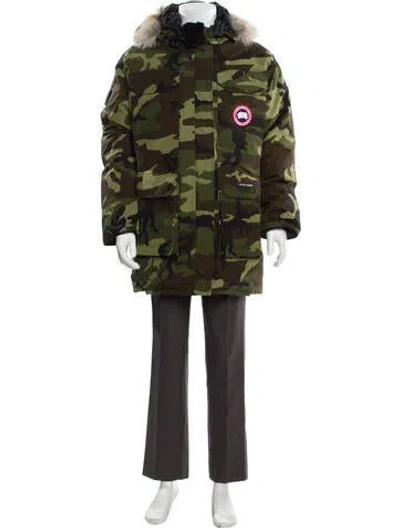 Pre-owned Canada Goose Camouflage Print Parka In Green