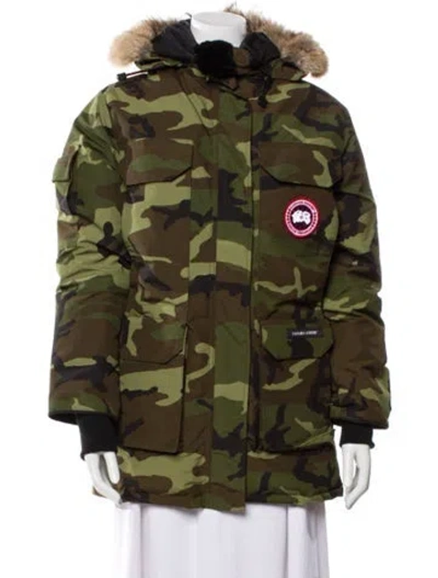 Pre-owned Canada Goose Camouflage Print Parka In Green