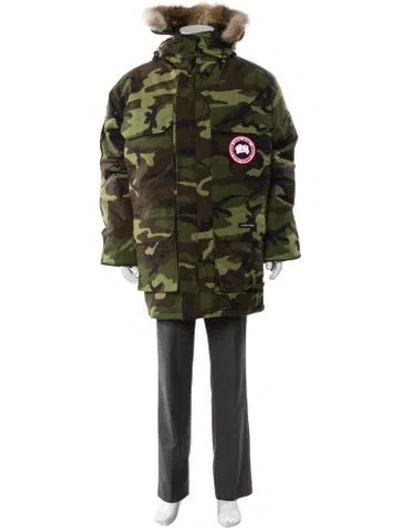 Pre-owned Canada Goose Camouflage Print Parka In Green
