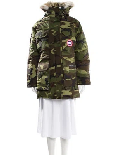 Pre-owned Canada Goose Camouflage Print Parka In Green