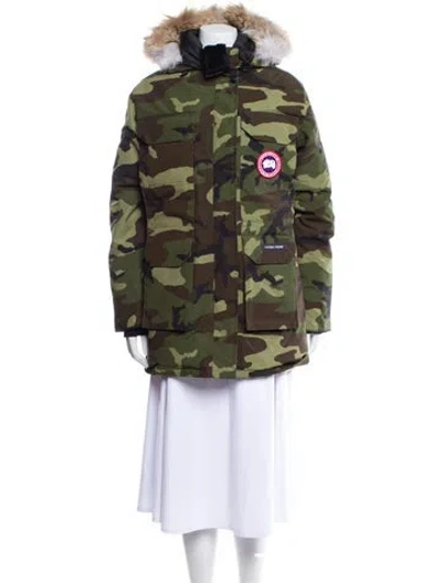 Pre-owned Canada Goose Camouflage Print Parka In Green