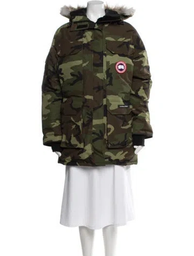 Pre-owned Canada Goose Camouflage Print Parka In Green