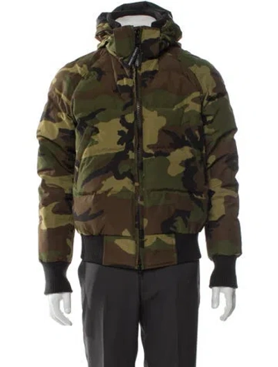 Pre-owned Canada Goose Camouflage Print Puffer Coat In Green
