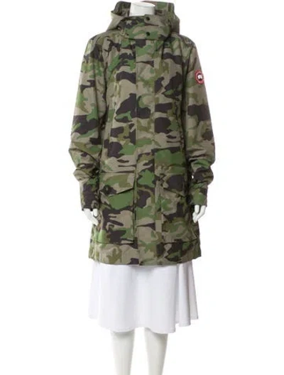 Pre-owned Canada Goose Camouflage Print Utility Jacket In Green