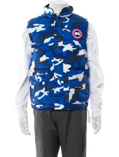Pre-owned Canada Goose Camouflage Print Vest In Blue