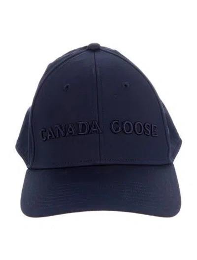 Pre-owned Canada Goose Canvas Baseball Hat W/tags In Blue