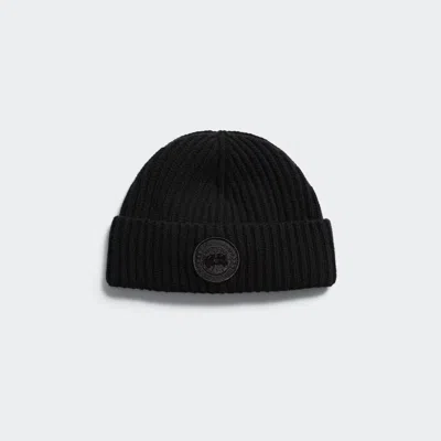 Canada Goose Cashmere Blend Rib Toque In Black