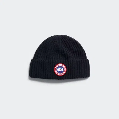 Canada Goose Cashmere Blend Rib Toque In Black