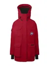 Canada Goose Hooded Jackets With Front Pockets And Adjustable Cuffs In Red
