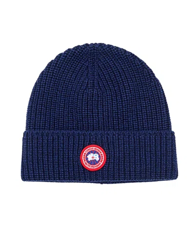 Canada Goose Arctic Disc Wool Beanie In Blue