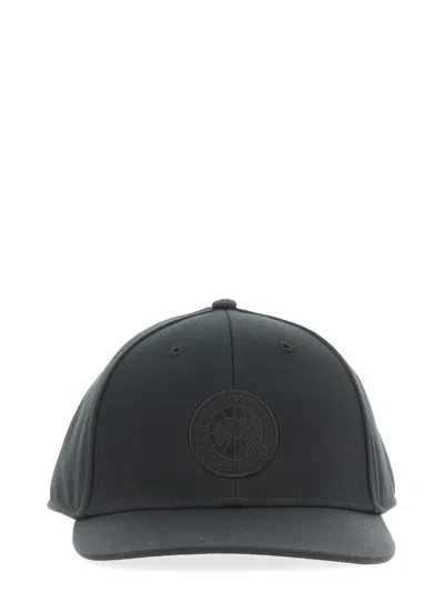 Canada Goose Cg Tonal Logo Baseball Hat In Black