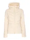 Canada Goose White Clair Jacket Frontal Zip Closure In Neutral