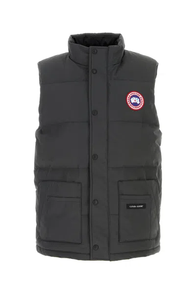 Canada Goose Charcoal Polyester Blend Freestyle Sleeveless Down Jacket In Gray