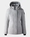 Canada Goose Chelsea Alluraluxe Wool Parka In Baltic Grey Melange