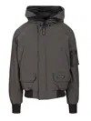 Canada Goose Granite Grey Chilliwack Bomber Jacket With Attached Hood In Gray