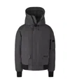 Canada Goose Granite Grey Chilliwack Bomber Jacket With Attached Hood In Black