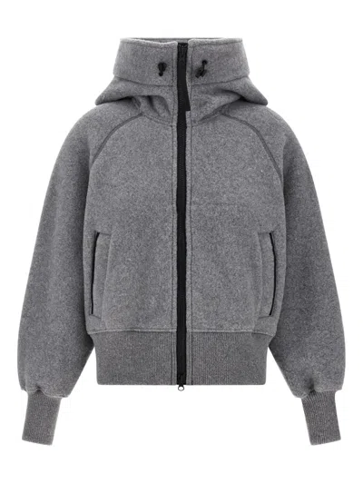 Canada Goose Chilliwack Fleece Wool-blend Bomber Jacket In Gray