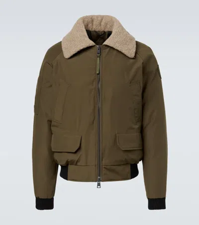 Canada Goose Chilliwack Recycled Wool-blend Fleece And Shell Down Bomber Jacket In Green