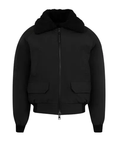 Canada Goose Chilliwack Bomber Jacket With Fleece Collar In Black