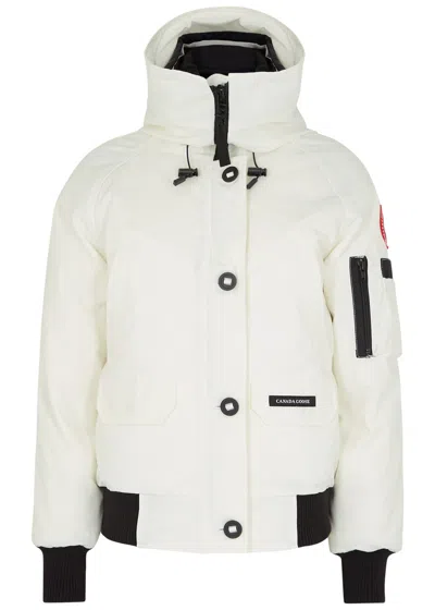 Canada Goose Chilliwack Hooded Shell Bomber Jacket In White