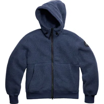 Canada Goose Chilliwack Kind Fleece Hooded Bomber Jacket In Blue