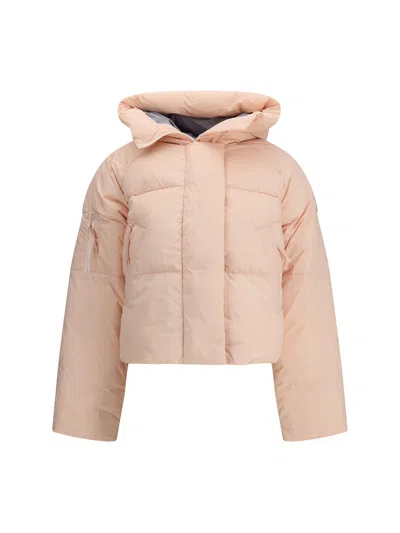 Canada Goose Insulated Hooded Quilted Long Sleeve Jacket In Pink