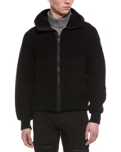 Canada Goose Chilliwack Wool-blend Fleece Bomber Jacket In Black