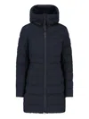 Canada Goose Quilted Down Coat With Adjustable Hood In Blue