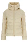 Canada Goose Quilted Down Coat With Hood And Fitted Silhouette In Animal Print