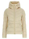 Canada Goose Quilted Down Coat With Hood And Fitted Silhouette In Neutral