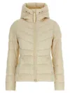 Canada Goose Quilted Down Coat With Hood And Fitted Silhouette In Neutral