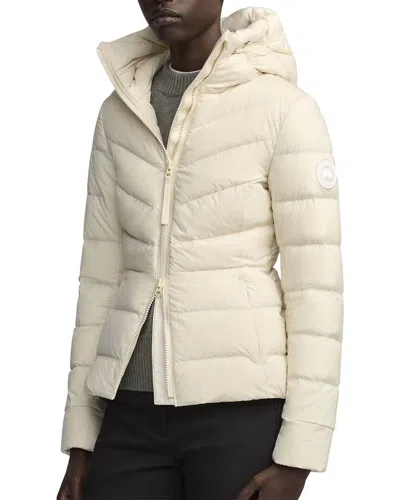 Canada Goose Women Ivory Clair Tonal Label Hooded Jacket In Multi