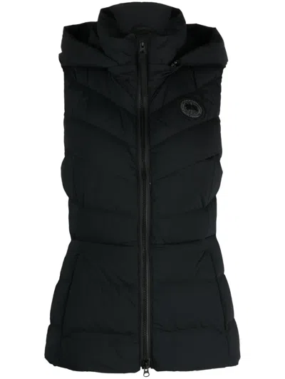 Canada Goose Rayla Belted Hooded Water Repellent 750 Fill Power Down Vest In Black