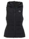 Canada Goose High Neck Sleeveless Quilted Vest With Removable Hood In Black
