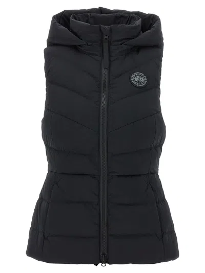 Canada Goose High Neck Sleeveless Quilted Vest With Removable Hood In Black