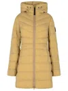 Canada Goose Claire Long Beige Polyamide Blend Down Jacket In Beige