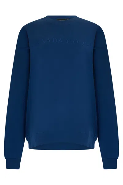 Canada Goose Classic Embroidered Logo Hoodie - Men's In Blue