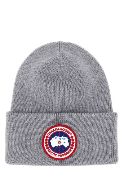 CANADA GOOSE CLASSIC GREY HAT WITH STRUCTURED CROWN AND CURVED BRIM