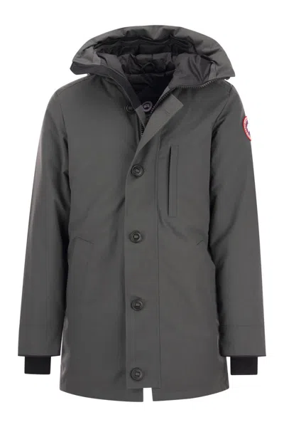 Canada Goose Classic Grey Hooded Parka Jacket For Men In Black